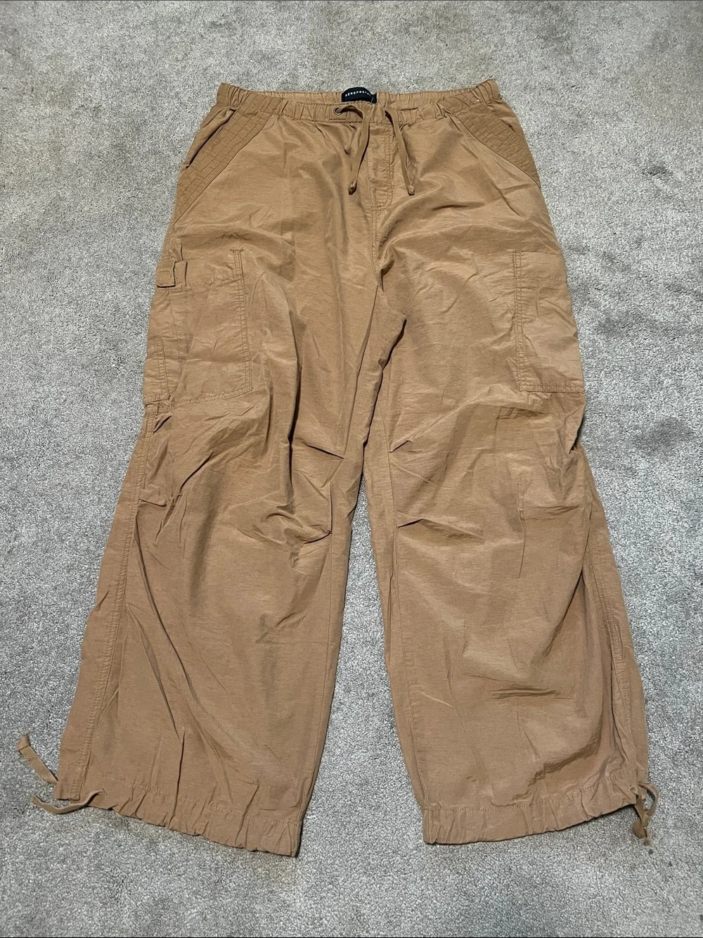 Aeropostale Parachute Cargo Pants Tan Size large - Picture 2 of 5
